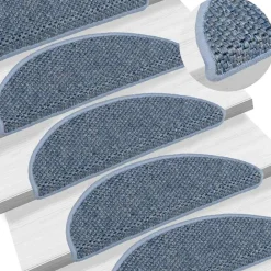 vidaXL Productos Del Hogar-Alfombrilla autoadhesiva escalera sisal 15 uds 56x17x3 cm