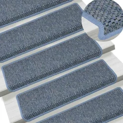 vidaXL Productos Del Hogar-Alfombrilla autoadhesiva escalera sisal 15 uds 65x21x4 cm