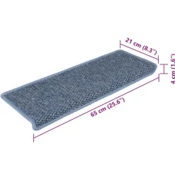 vidaXL Productos Del Hogar-Alfombrilla autoadhesiva escalera sisal 15 uds 65x21x4 cm
