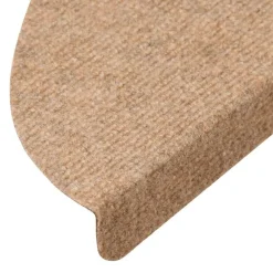 vidaXL Alfombrilla autoadhesiva de escalera 15 uds 56x17x3 cm Beige