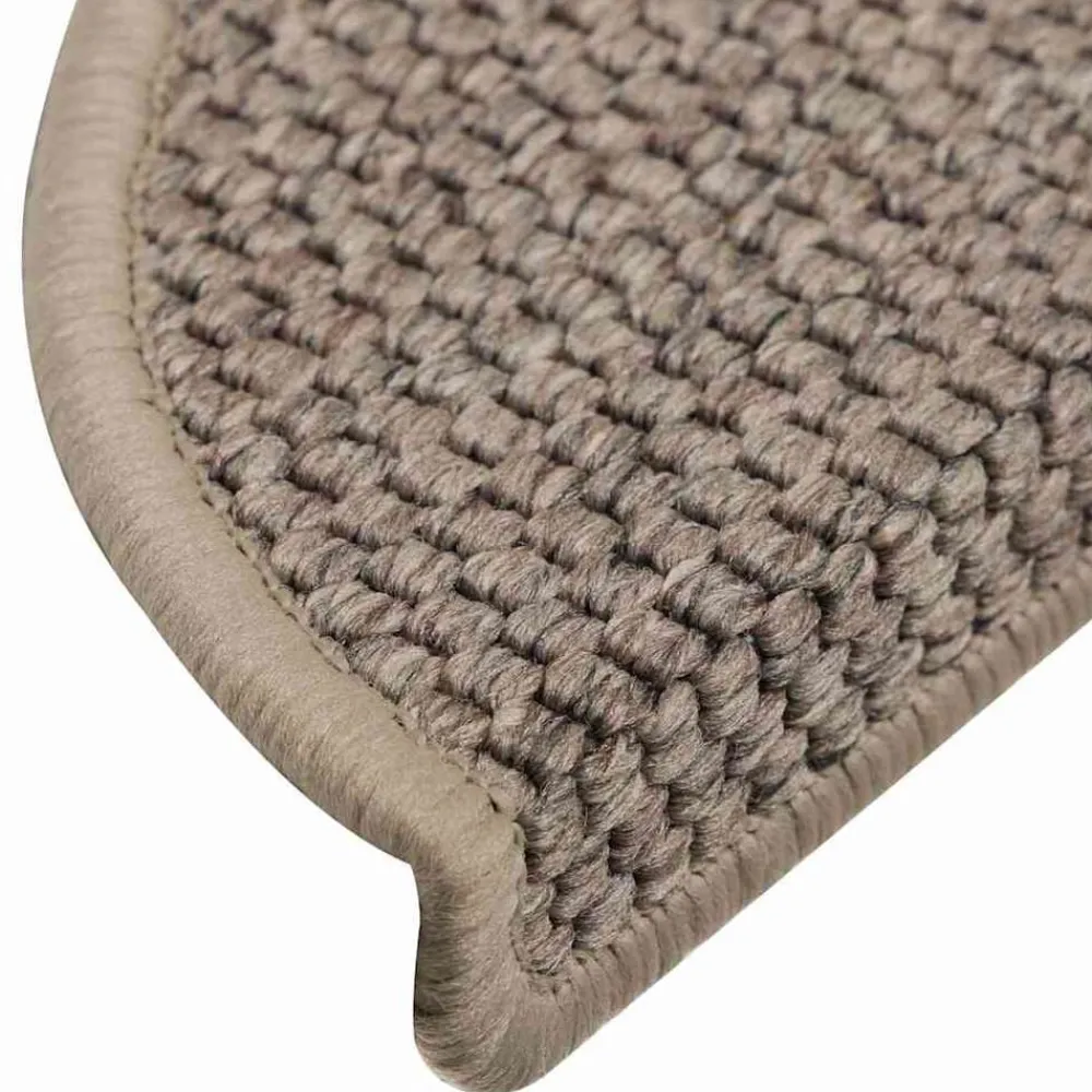 vidaXL Alfombrilla autoadhesiva escalera sisal 15 uds beige 56x17x3 cm Beige oscuro Best