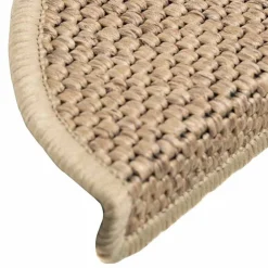 vidaXL Alfombrilla autoadhesiva escalera sisal 15 uds 56x17x3 cm Arena Outlet