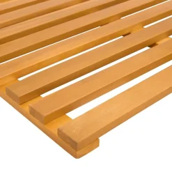 vidaXL Accesorios Para El Baño-Alfombrilla de baño Liso Marrón 100 x 53 cm Madera