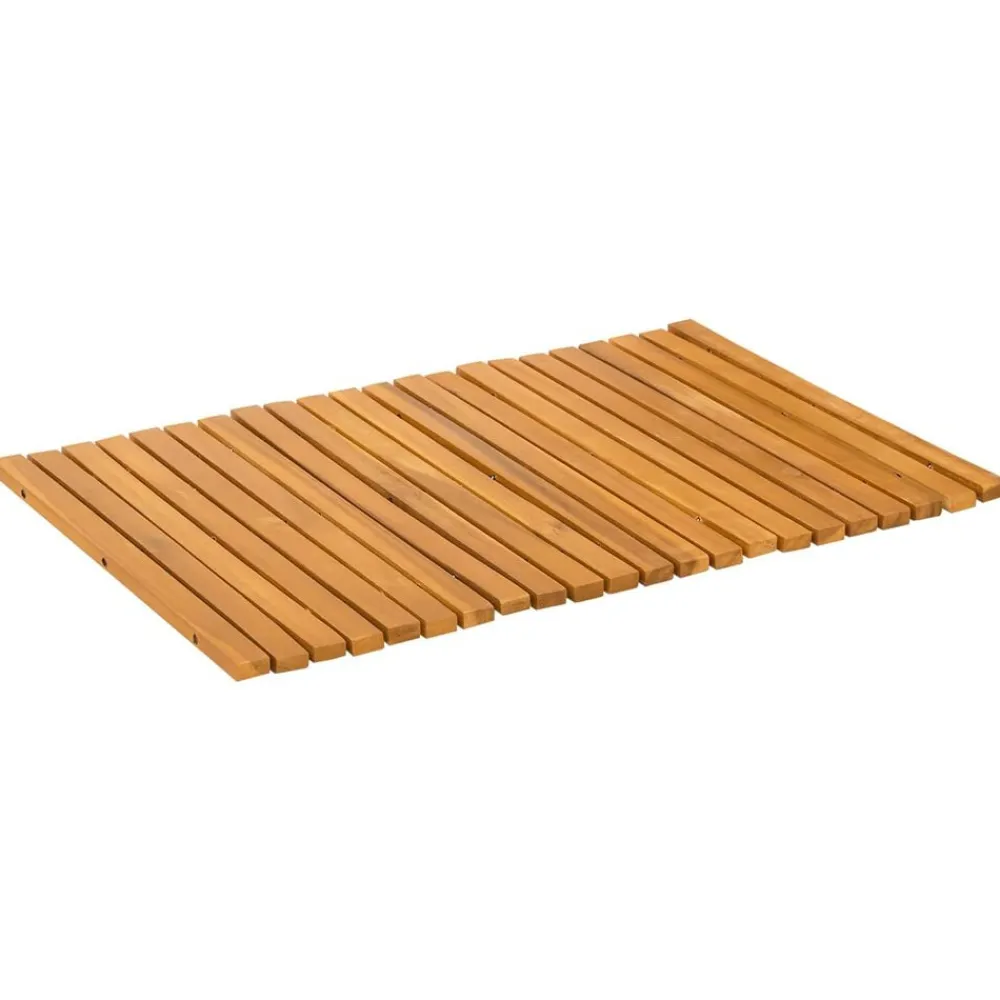 vidaXL Accesorios Para El Baño-Alfombrilla de baño Marrón 60 x 40 cm Madera de Acacia Sólida