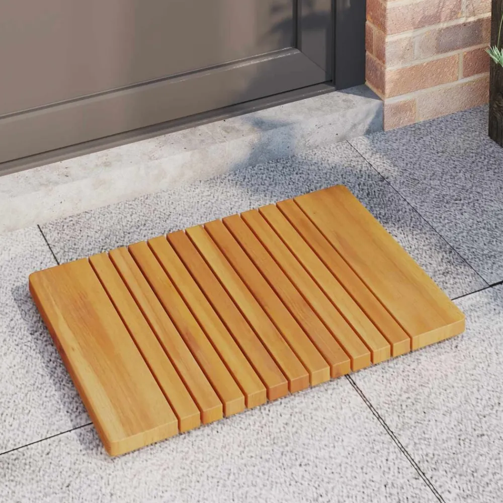 vidaXL Alfombrilla de baño Liso Marrón 59 x 40 cm Madera Online