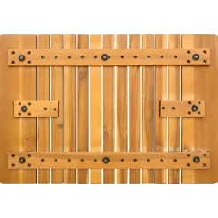 vidaXL Alfombrilla de baño Liso Marrón 59 x 40 cm Madera Online