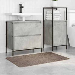vidaXL Accesorios Para El Baño-Alfombrilla de baño antideslizante Marrón 60 x 90 cm PP