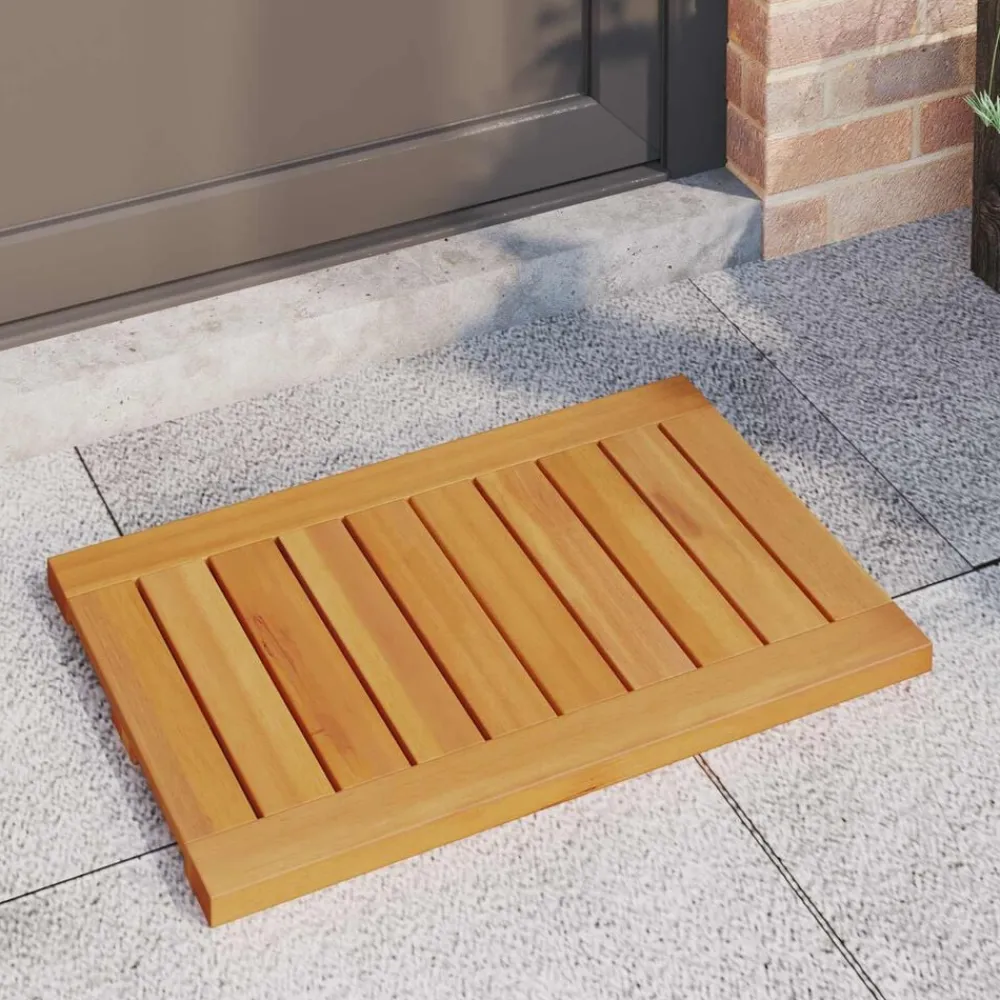 vidaXL Alfombrilla de baño Liso Marrón 60 x 40 cm Madera New