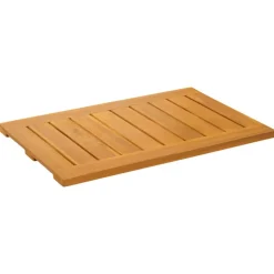 vidaXL Alfombrilla de baño Liso Marrón 60 x 40 cm Madera New