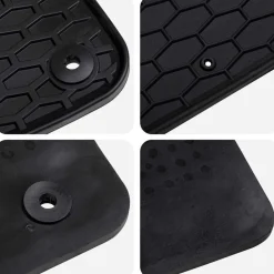 vidaXL Piezas Y Accesorios Para Vehículos-Alfombrilla de Coche 4 pcs Negro Goma