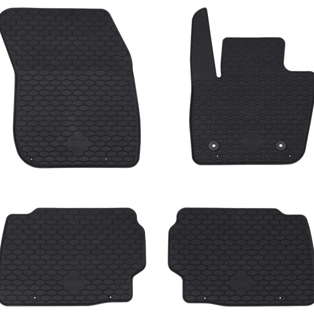 vidaXL Alfombrilla de Coche 4 pcs Negro Goma