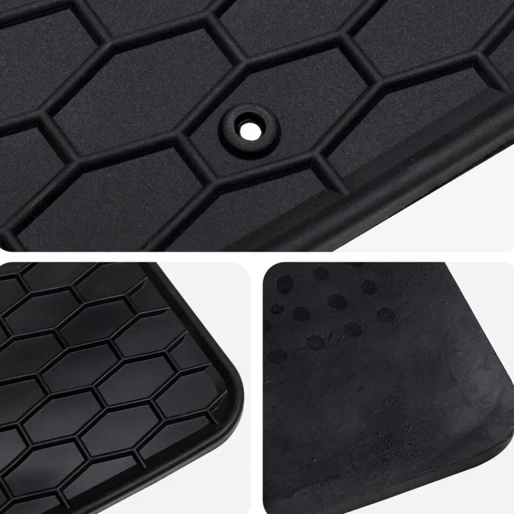 vidaXL Alfombrilla de Coche 4 pcs Negro Goma
