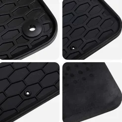vidaXL Piezas Y Accesorios Para Vehículos-Alfombrilla de Coche 4 pcs Negro Goma