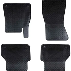 vidaXL Piezas Y Accesorios Para Vehículos-Alfombrilla de Coche 4 pcs Negro Goma
