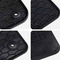 vidaXL Piezas Y Accesorios Para Vehículos-Alfombrilla de Coche 4 pcs Negro Goma