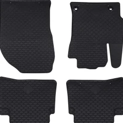 vidaXL Piezas Y Accesorios Para Vehículos-Alfombrilla de Coche 4 pcs Negro Goma