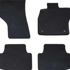 vidaXL Piezas Y Accesorios Para Vehículos-Alfombrilla de Coche 4 pcs Negro Goma