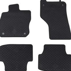vidaXL Piezas Y Accesorios Para Vehículos-Alfombrilla de Coche 4 pcs Negro Goma