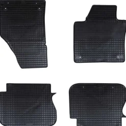 vidaXL Piezas Y Accesorios Para Vehículos-Alfombrilla de Coche 4 pcs Negro Goma