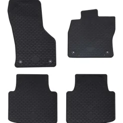 vidaXL Piezas Y Accesorios Para Vehículos-Alfombrilla de Coche 4 pcs Negro Goma