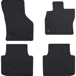 vidaXL Alfombrilla de Coche 4 pcs Negro Goma Hot