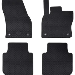 vidaXL Piezas Y Accesorios Para Vehículos-Alfombrilla de Coche 4 pcs Negro Goma