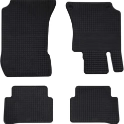 vidaXL Piezas Y Accesorios Para Vehículos-Alfombrilla de Coche 4 pcs Negro Goma