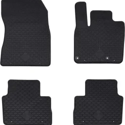 vidaXL Piezas Y Accesorios Para Vehículos-Alfombrilla de Coche 4 pcs Negro Goma