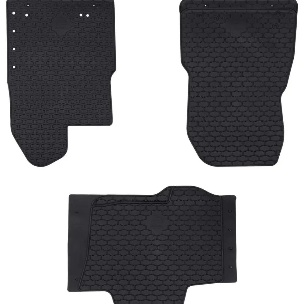 vidaXL Piezas Y Accesorios Para Vehículos-Alfombrilla de Coche 3 pcs Negro Goma