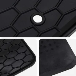 vidaXL Piezas Y Accesorios Para Vehículos-Alfombrilla de Coche 3 pcs Negro Goma