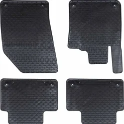 vidaXL Piezas Y Accesorios Para Vehículos-Alfombrilla de Coche 4 pcs Negro Goma