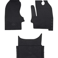 vidaXL Piezas Y Accesorios Para Vehículos-Alfombrilla de Coche 3 pcs Negro Goma