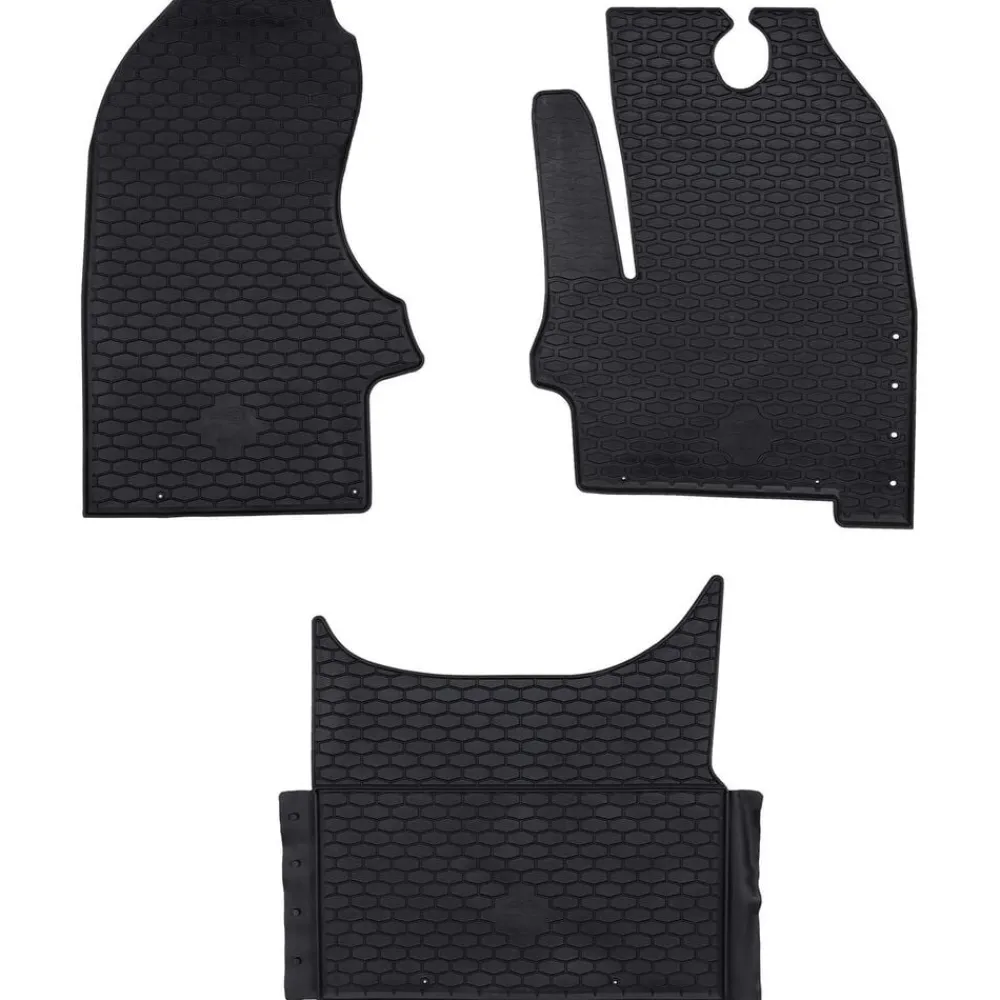 vidaXL Piezas Y Accesorios Para Vehículos-Alfombrilla de Coche 3 pcs Negro Goma