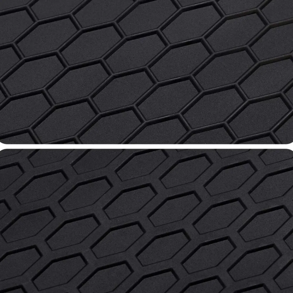 vidaXL Piezas Y Accesorios Para Vehículos-Alfombrilla de Coche 3 pcs Negro Goma