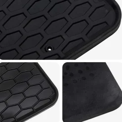 vidaXL Alfombrilla de Coche 4 pcs Negro Goma Hot