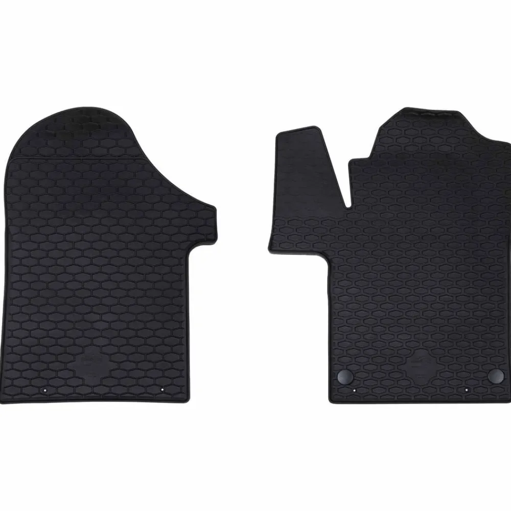 vidaXL Piezas Y Accesorios Para Vehículos-Alfombrilla de Coche 2 pcs Negro Goma