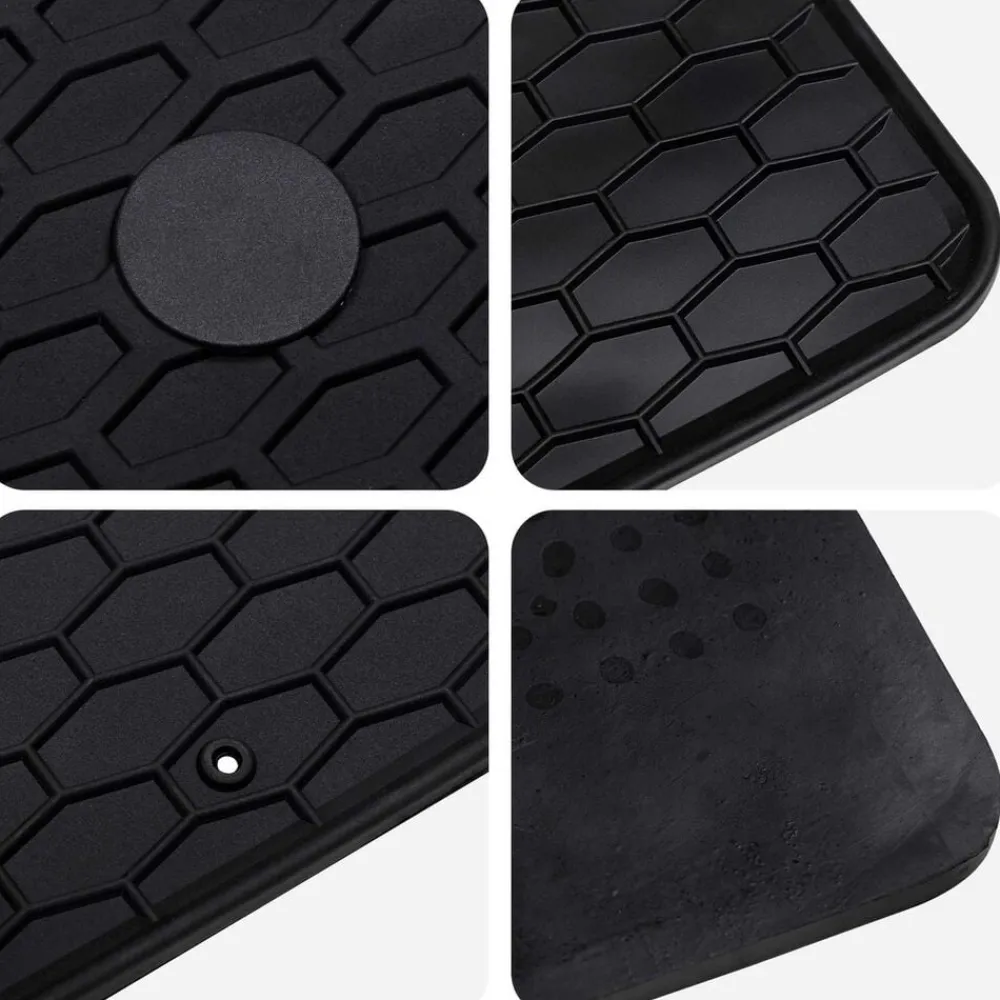 vidaXL Piezas Y Accesorios Para Vehículos-Alfombrilla de Coche 2 pcs Negro Goma