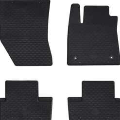 vidaXL Piezas Y Accesorios Para Vehículos-Alfombrilla de Coche 4 pcs Negro Goma