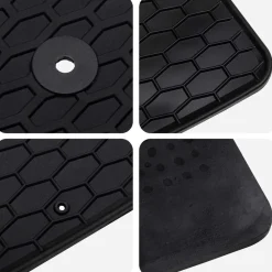 vidaXL Piezas Y Accesorios Para Vehículos-Alfombrilla de Coche 4 pcs Negro Goma