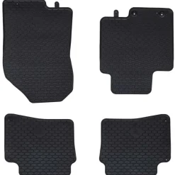 vidaXL Piezas Y Accesorios Para Vehículos-Alfombrilla de Coche 4 pcs Negro Goma