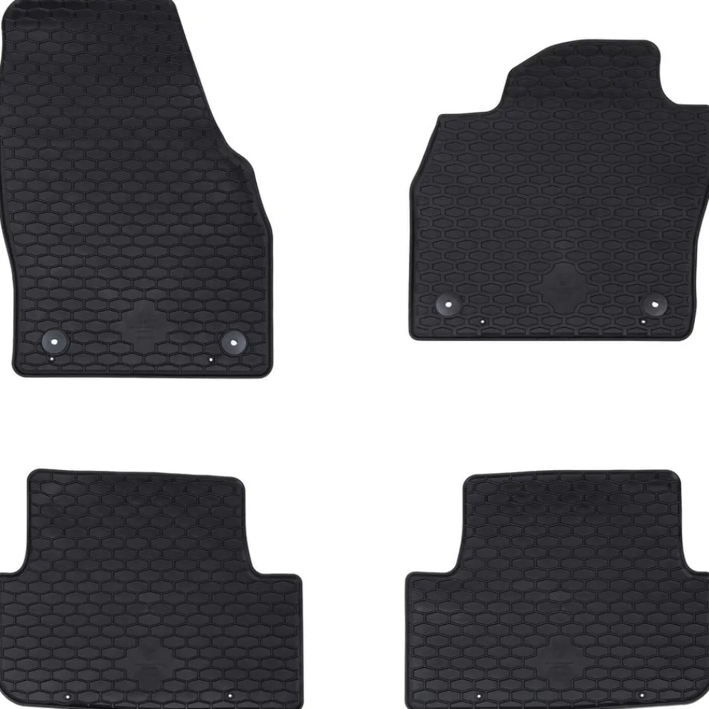 vidaXL Alfombrilla de Coche 4 pcs Negro Goma Online
