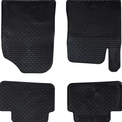 vidaXL Piezas Y Accesorios Para Vehículos-Alfombrilla de Coche 4 pcs Negro Goma