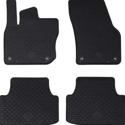 vidaXL Piezas Y Accesorios Para Vehículos-Alfombrilla de Coche 4 pcs Negro Goma