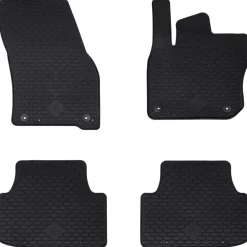 vidaXL Piezas Y Accesorios Para Vehículos-Alfombrilla de Coche 4 pcs Negro Goma