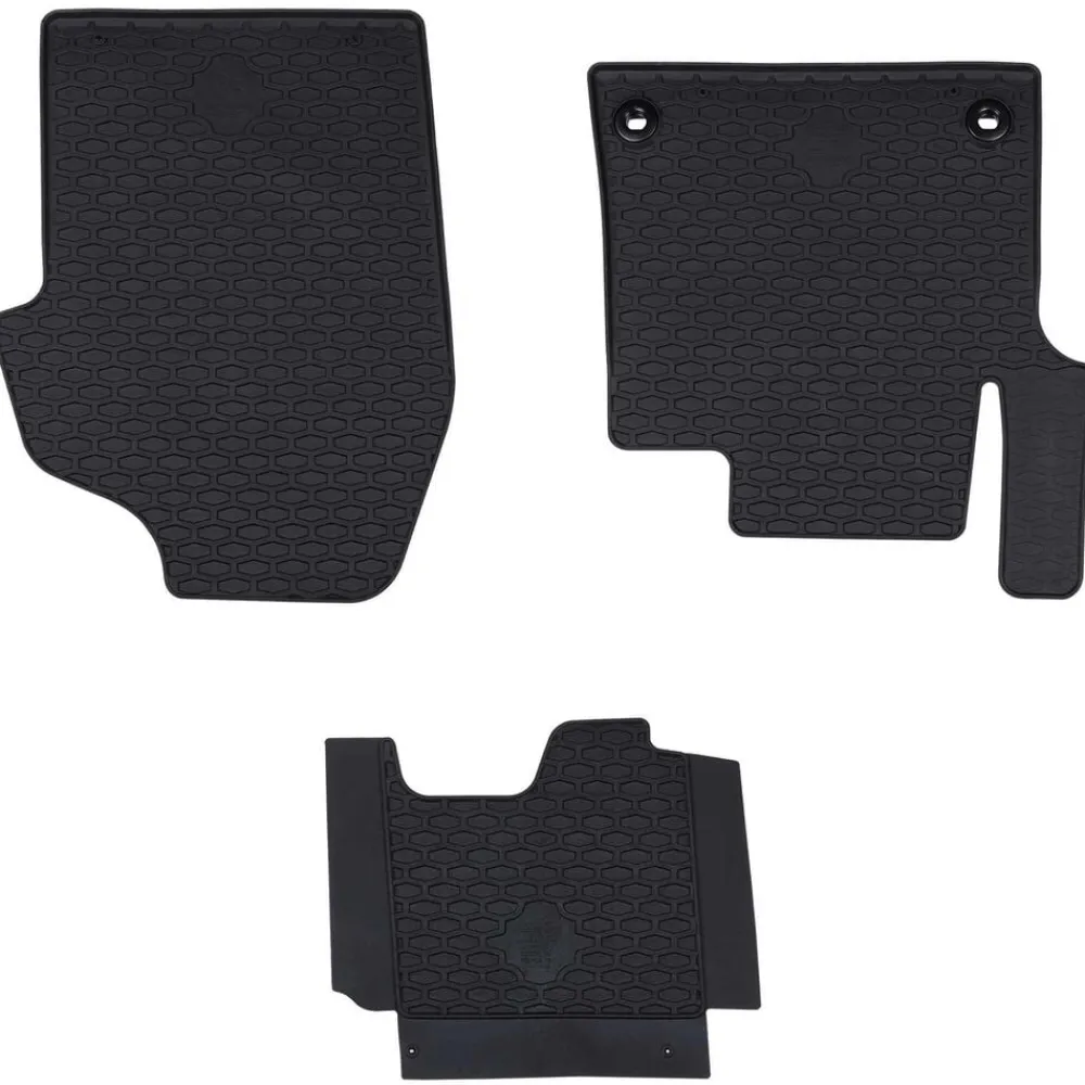 vidaXL Piezas Y Accesorios Para Vehículos-Alfombrilla de Coche 3 pcs Negro Goma