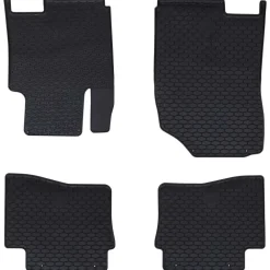 vidaXL Piezas Y Accesorios Para Vehículos-Alfombrilla de Coche 4 pcs Negro Goma