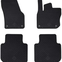 vidaXL Piezas Y Accesorios Para Vehículos-Alfombrilla de Coche 4 pcs Negro Goma