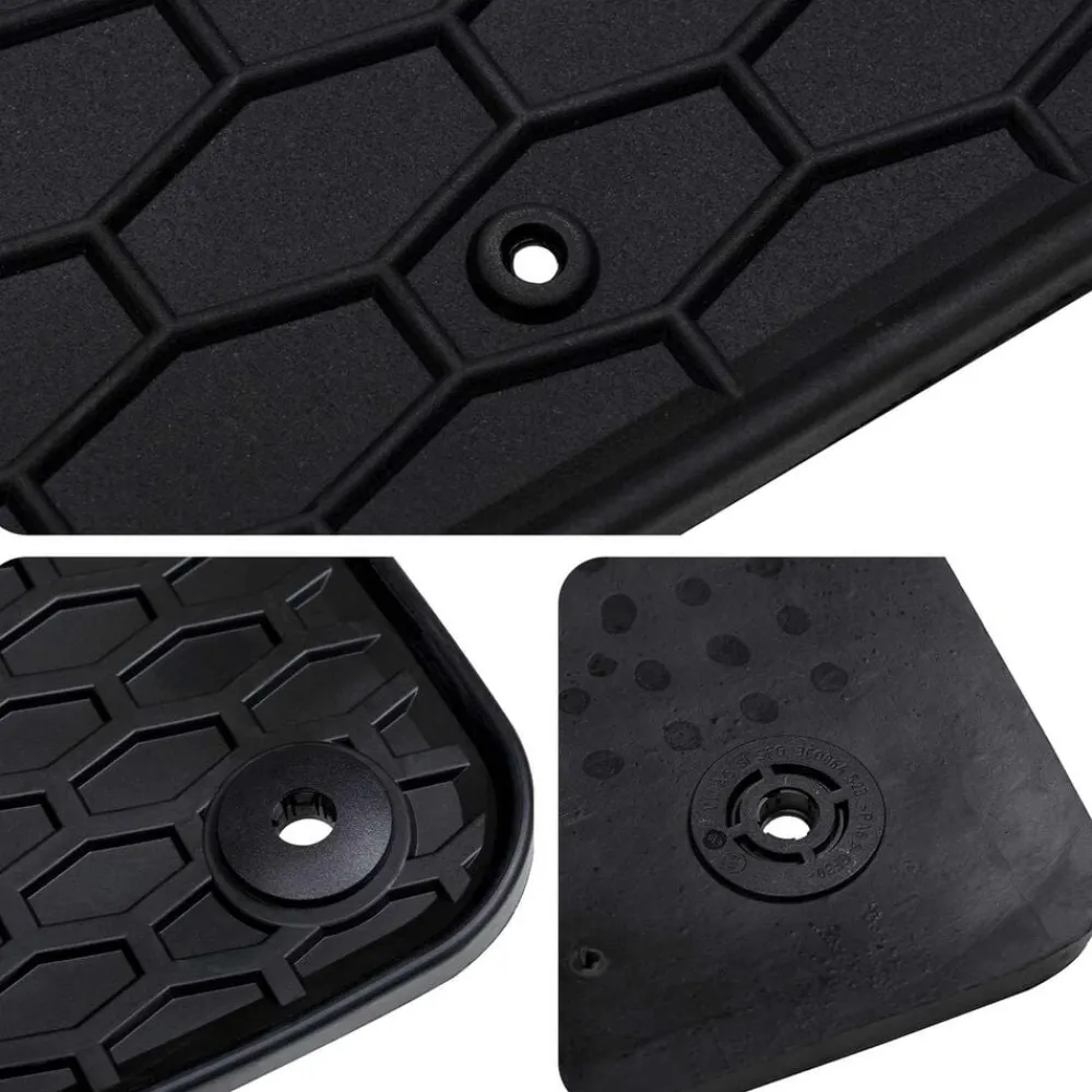 vidaXL Alfombrilla de Coche 4 pcs Negro Goma Discount
