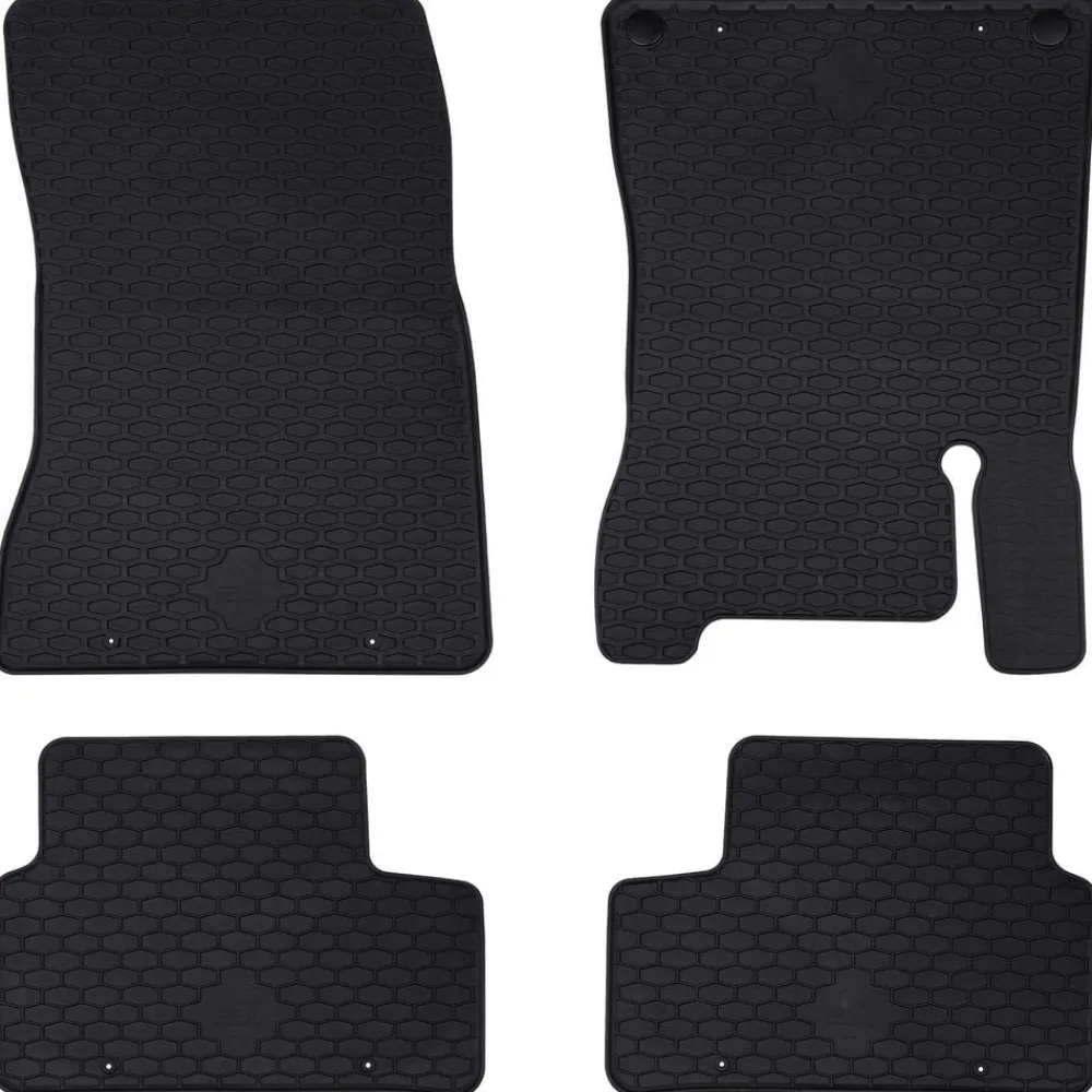 vidaXL Alfombrilla de Coche 4 pcs Negro Goma Sale
