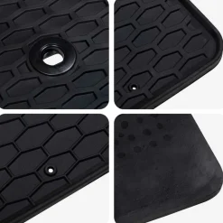 vidaXL Piezas Y Accesorios Para Vehículos-Alfombrilla de Coche 4 pcs Negro Goma